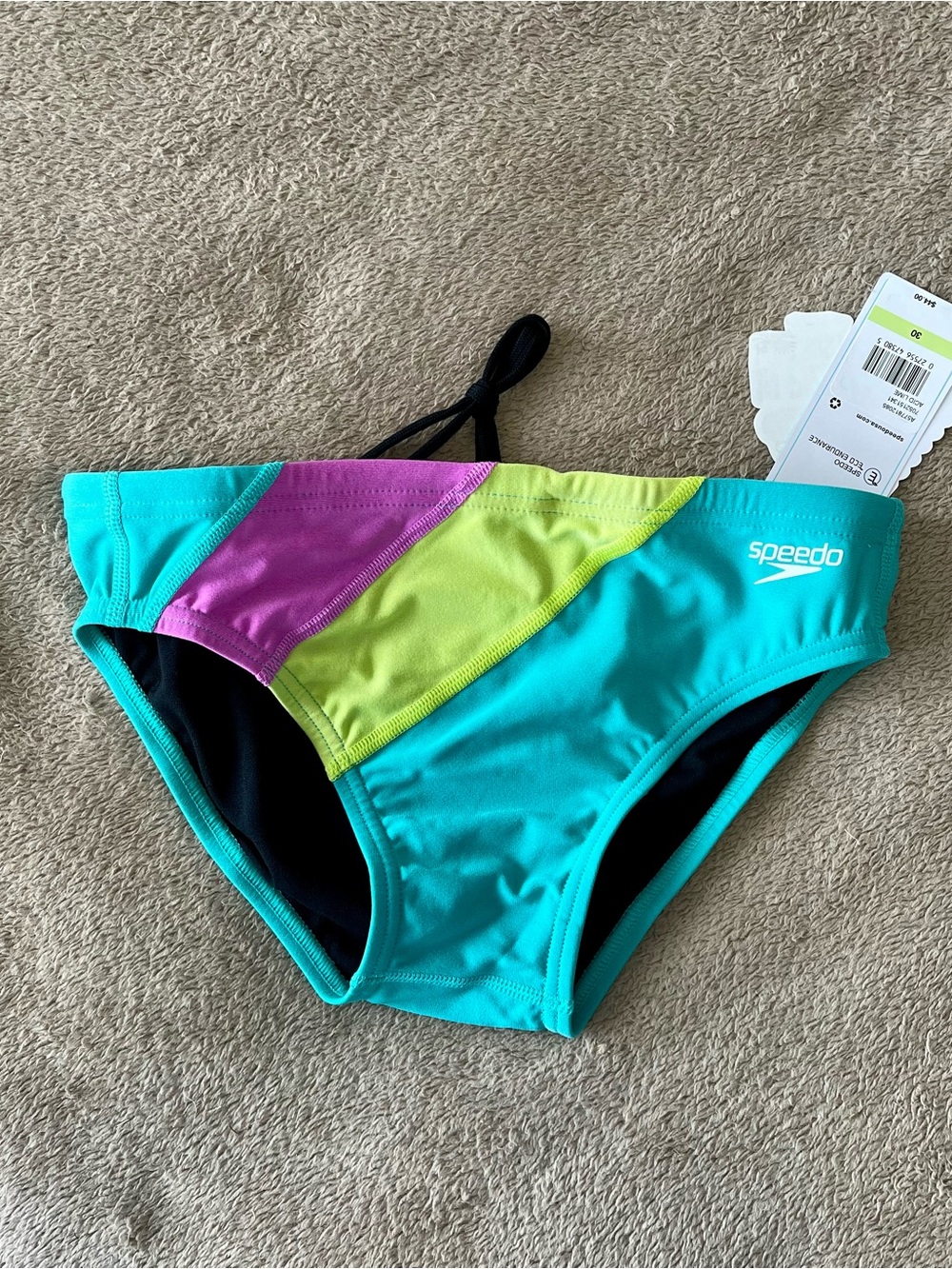 Speedo Endurance Men’s Swim Brief, Size 30, Turquoise, New with Tags